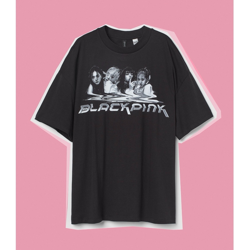 SOLD OUT nwot blackpink oversize cotton t-shirt XS womens kpop merch h&m NEW